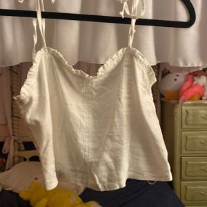 aerie white cropped tank top